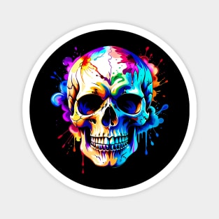 Colored Skull in Vibrant Style Magnet